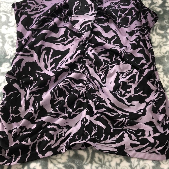 The Limited Rouched Purple & Black Ruffled Top - Picture 10 of 10